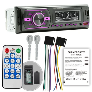 ЖК-дисплей с 12 В, черный, FM-приемник, совместимый с 5.1 USB AUX, Пульт дистанционного управления, TF-карта, автомобильное радио, MP3-плеер, Универсальная музыка