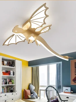 Зеленый динозавр, трехмерный огнедышащий дракон, прекрасный потолочный светильник, креативный потолочный светильник с изображением птерозавра в спальне для мальчиков
