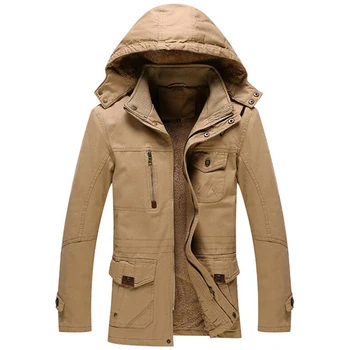 Зимняя парка мужская военная плюс бархатные теплые ветрозащитные пальто мужские куртки с капюшоном мужская верхняя одежда пальто