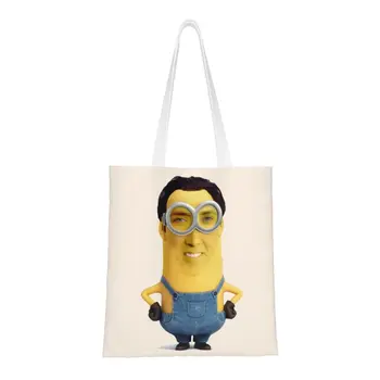 Изготовленный на Заказ Сарказм, юмор, Мини-волны, холщовая сумка для покупок Николаса Кейджа, женские портативные сумки для покупок в продуктовых магазинах