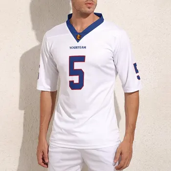 Индивидуальные белые футбольные майки New York № 5, мужская модная футболка для регби, Спортивная футболка на заказ