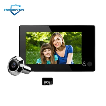 Камера-глазок 4,3-дюймовый ЖК-экран для просмотра дверей Цифровая широкоугольная камера-глазок для квартиры дома 32G SD в комплекте