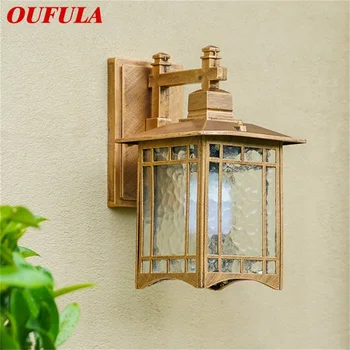 Классический уличный настенный светильник OUFULA, водонепроницаемый IP65, ретро-бра, светодиодное декоративное освещение для домашнего крыльца