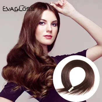 Клейкая лента EVAGLOSS для наращивания человеческих волос, 20шт, машина для утки кожи, двусторонняя клейкая лента Remy для наращивания волос