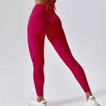 Колготки в рубчик с высокой талией, женские штаны для йоги, леггинсы для тренировок с эффектом пуш-ап, спортивные леггинсы для бега, брюки для фитнеса с перекрестной талией