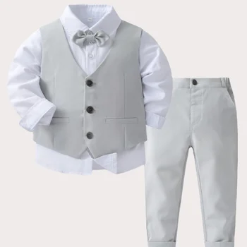 Комплект костюма для мальчика, модные весенне-осенние новые удобные детские комплекты из плотного хлопка, приятные для кожи