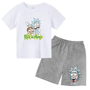 Комплект футболок с рисунком Рика для мальчиков и девочек, детская одежда на лето, детские наряды, лето 2022, Классные штучки
