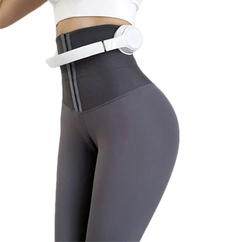 Компрессионные штаны для йоги с внутренними карманами в спортивных брюках с высокой талией, регулирующие животик Леггинсы для йоги Stretch Workout H053