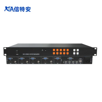 Контроллер видеостены, совместимый с HDMI, 4 разветвителя экрана, 4x1 разветвители видео для телевизоров BNC VGA с наложением изображения в режиме роуминга
