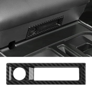 Коробка подлокотника центральной консоли, кнопка переключения, накладка рамы для Ford F150 2021 2022 2023 Запасные части (ABS Углеродное волокно)