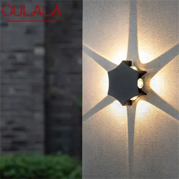 Креативные наружные настенные светильники OULALA, Современная черная Водонепроницаемая светодиодная Простая лампа для дома, веранды, балкона, Виллы