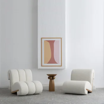 Креативный Белый Современный диван-кресла с дизайнерской спинкой, Индивидуальность, Модельная комната, Небольшой Одноместный шезлонг для отдыха, Гостиничный клуб, апартаменты