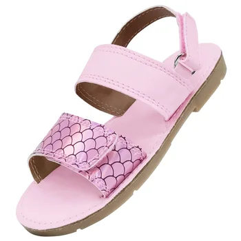 Летние детские сандалии 2023, модные сандалии из лакированной кожи, милые детские сандалии для девочек, дышащая обувь для малышей с блестками