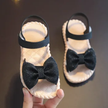 Летняя детская обувь, модные детские сандалии Sweet Princess для девочек, мягкие дышащие туфли с бантиком для малышей.