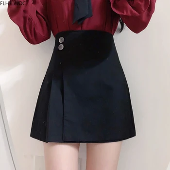 Лидер продаж, милая мини-юбка Sweet Girls в корейском японском стиле трапециевидной формы, однотонная, с высокой талией, милая O2902