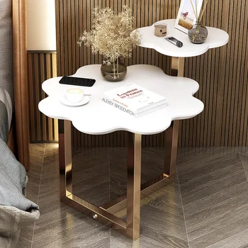 Маленький золотой мини-журнальный столик для проживания в семье, небольшой столик для гостиной, съемный стол Mesa Light, роскошный приставной столик