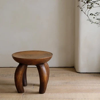 Маленький низкий табурет из массива дерева для гостиной, приставной столик для смены обуви, табурет в домашнем японском стиле