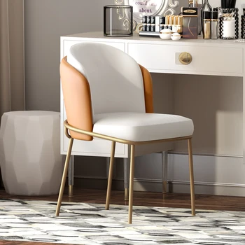 Металлические обеденные стулья с золотыми Ножками, современные стулья с подушками в скандинавском стиле, Дизайнерское кресло для спальни, Эргономичная мебель для гостиной из прозрачного стекла