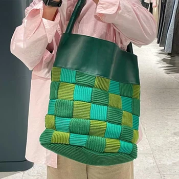 Модная универсальная тканая сумка через плечо, сумка-ведро большой емкости, Новая женская сумка 2023 года выпуска