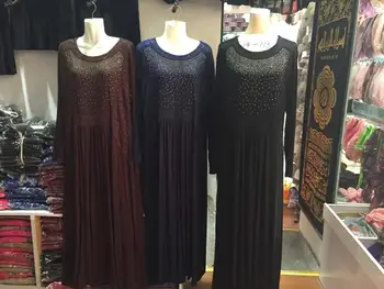 Модное платье из мягкого мерсеризованного хлопка Abaya темно-синего цвета, мусульманский халат Abaya Arabia