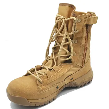 Мужские тактические ботинки для тренировок на открытом воздухе, армейские мужские военные ботинки для пустыни, Дышащие Мужские кроссовки с высоким берцем