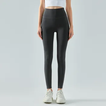Мягкие леггинсы для йоги Lulu с высокой талией, женские обтягивающие брюки для спортивного бега, леггинсы для йоги