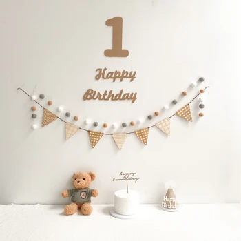 Набор для первого дня рождения детей, набор для вечеринки, баннер, украшение на 30 100 дней, Юбилей детского душа из джута