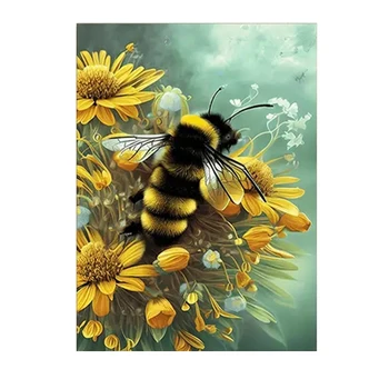 Набор для рисования искусственными бриллиантами DIY 5D: Милая пчелка-животное, картина с полным бриллиантом, художественная вышивка крестиком, украшение стены