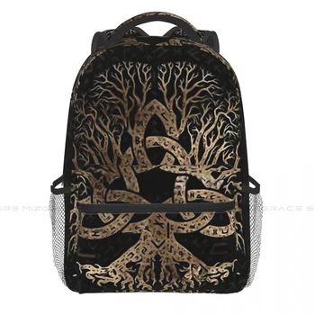 Назад в школу, Древо Жизни С рюкзаком Triquetra, школьный рюкзак для мальчиков и девочек, дорожный мягкий рюкзак Viking, повседневная сумка для ноутбука