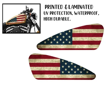 Наклейка на бак мотоцикла /наклейки на кожу с флагом США 2 шт. Подходит для большинства мотоциклов