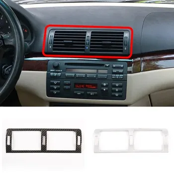 Наклейки в виде декоративной рамки для выхода воздуха кондиционера на центральную консоль автомобиля для BMW 3 серии E46 1998-2004 Автоаксессуары
