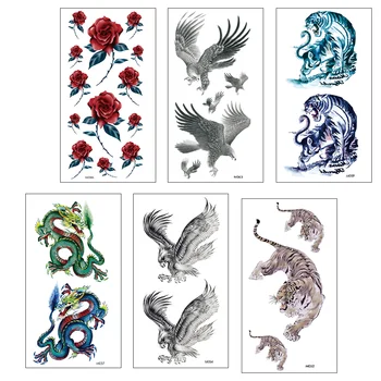 Наклейки Декоративные Временные татуировки Одноразовые наклейки с изображением животных Мультяшные наклейки для взрослых Поддельные