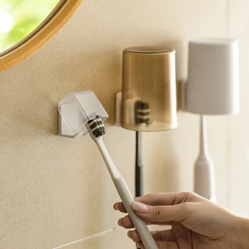 Настенный держатель для зубных щеток с пылезащитной крышкой, электрическая подставка для зубных щеток, компактный органайзер для зубной щетки в ванной комнате