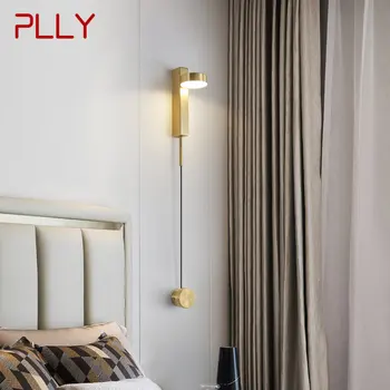 Настенный светильник PLLY Nordic Brass LED 3 цвета, креативный простой золотой прикроватный бра для дома, гостиной, спальни