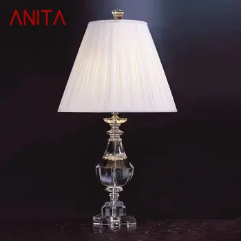 Настольная лампа ANITA Nordic Crystal LED Modern Vintage Creative Desk Decor Light для дома, гостиной, спальни
