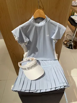 Новая весенне-летняя рубашка для гольфа с короткими рукавами для женщин, стрейчевая одежда для гольфа, женская одежда для гольфа, спортивная быстросохнущая одежда, топ для гольфа