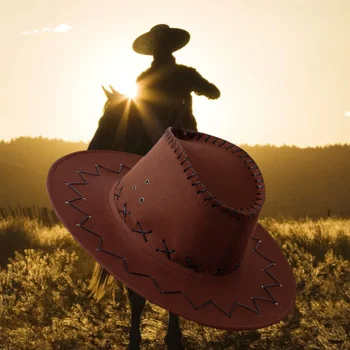 Новая женская ковбойская шляпа в западном стиле, летняя кепка для джентльмена, для верховой езды, охоты, джазовой пастушки, модные замшевые солнцезащитные кепки для путешествий с широкими полями