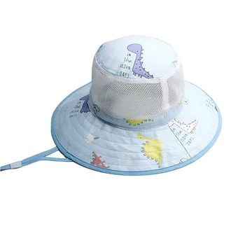 Новые летние солнцезащитные кепки для девочек, кепки для мальчиков, кепки-ведра для девочек, хлопковая детская кепка-тазик, Мультяшная кепка Dinasour для детей, кепки от солнца, кепки