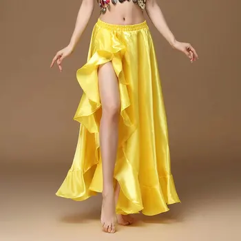 Новый стиль профессионального танца живота Длинная атласная юбка Современные танцевальные юбки Женская сексуальная Восточная юбка для танца живота