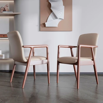 Обеденный стул из массива дерева со спинкой в скандинавском стиле, простая и удобная мебель, прямая поставка