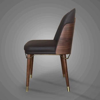 Обеденный стул из скандинавской кожи, стулья из массива дерева, современные простые легкие роскошные кухонные стулья, мебель для дома, офисное кресло для переговоров