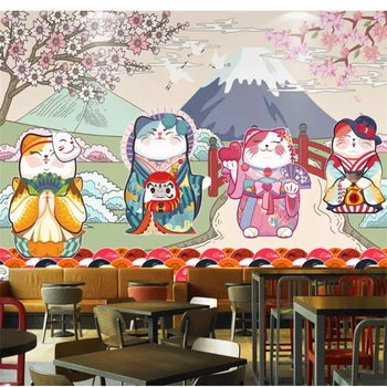 обои wellyu для домашнего декора, обои на заказ, винтажный рисунок от руки в японском стиле и фон для японского суши-ресторана