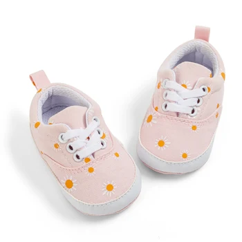 Обувь Baywell для маленьких девочек; Мягкая обувь с цветочным принтом подсолнуха; Обувь для малышей; обувь для первых прогулок;