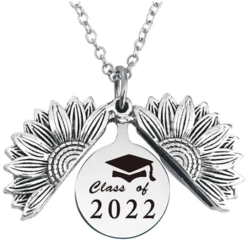 Ожерелье с подсолнухом на выпускной подарок выпускнице колледжа, выпускной класс средней школы 2021 года, подарок на выпускной для нее