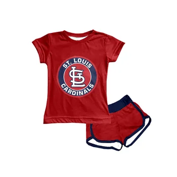 Оптовая продажа детской бейсбольной школьной одежды Летняя футболка Спортивные Шорты Комплекты для маленьких мальчиков Одежда для девочек