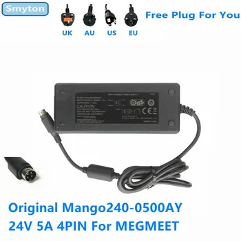 Оригинальное зарядное устройство-адаптер переменного тока для MEGMEET Mango240-0500AY с переключателем режима питания 24V 5A 4pin