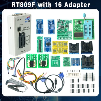 Оригинальный программатор RT809F Serial ISP + 16 адаптеров + адаптер 1,8 В + тестовый зажим SOP8 + кабель EDID + универсальный программатор ICSP bios