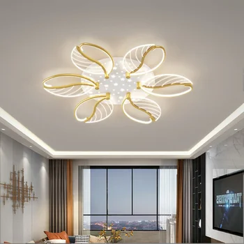 Подвесные светильники, Новый креативный светодиодный потолочный светильник для гостиной, красивая спальня в виде лепестка, Интеллектуальная Индивидуальная люстра в помещении