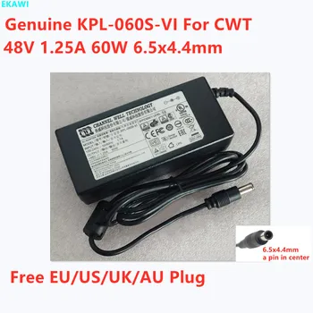 Подлинный CWT KPL-060S-VI 48V 1.25A 60W 6.5x4.4mm Адаптер Переменного Тока Для видеорегистратора POE Зарядное Устройство