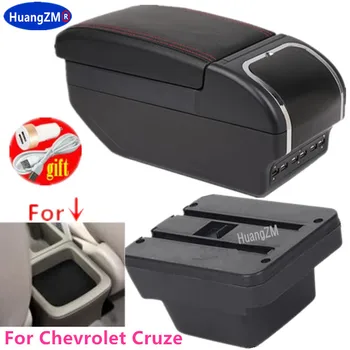 Подлокотник для Chevrolet Cruze 2015-2017 двухслойный увеличивающий Вместимость центрального магазина Ящик для хранения содержимого с Пепельницей USB-держатель для зарядки чашки